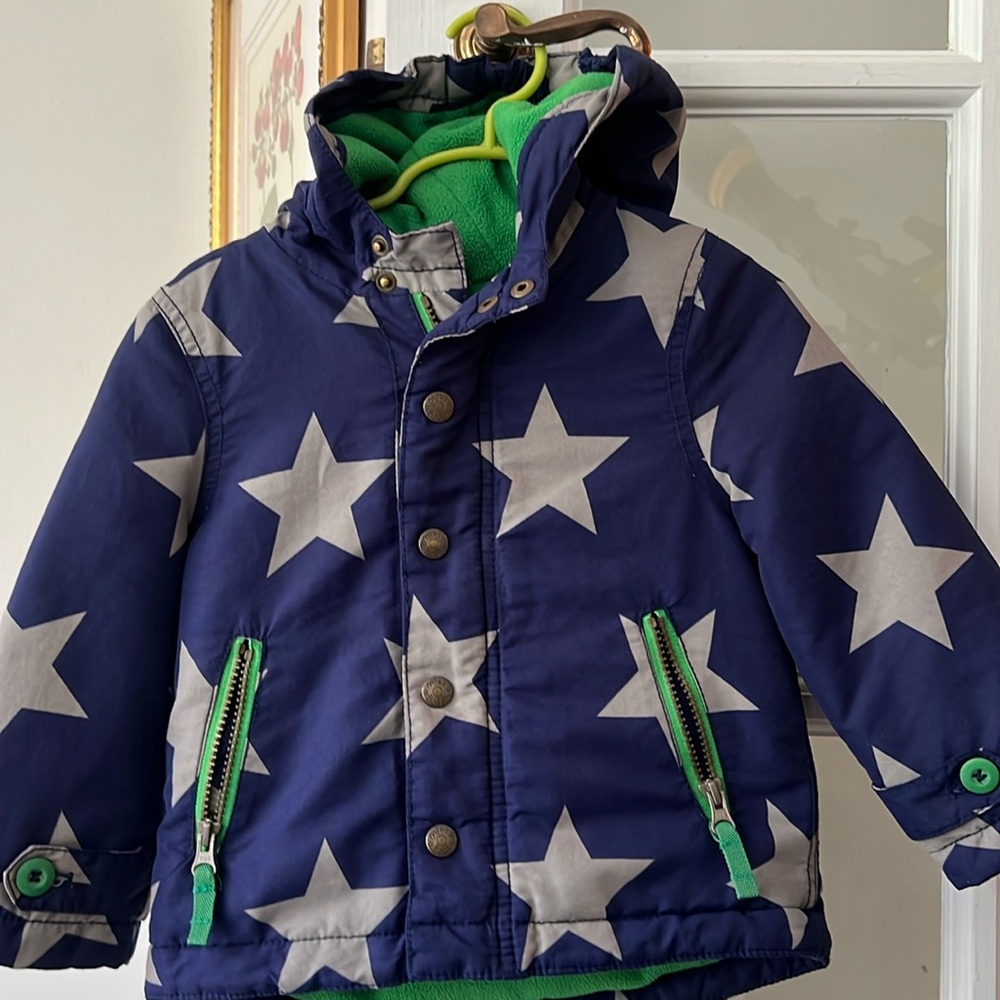 Mini Boden star hooded jacket 1 1/2- 2 yrs
